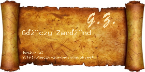 Géczy Zaránd névjegykártya
